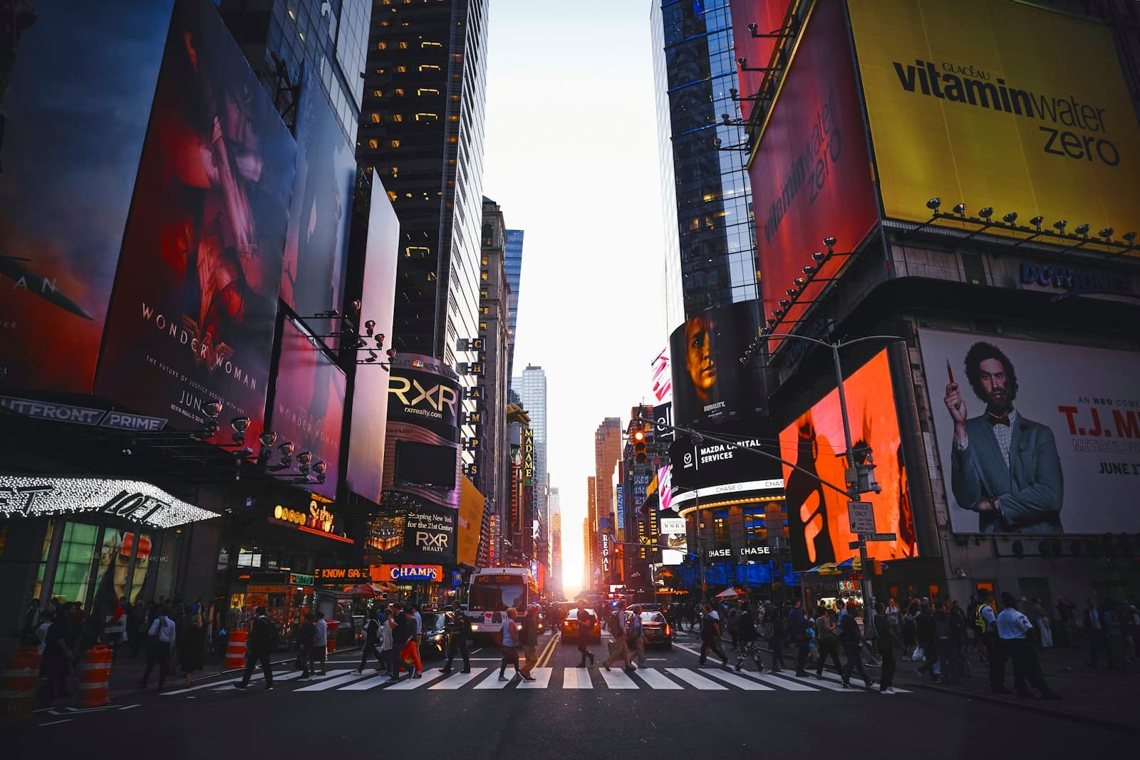 New York City skyline at dusk